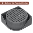 thumbnail image 4 of Uxcell Drink Coasters, 8pack Silicone Coasters for Drinks with 1 Holder, Round Anti-Slip Heat Resistant Coasters (Gray), 4 of 5