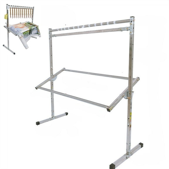 Embroidery Stand, Stainless Steel Needlework Floor Frame, Adjustable Cross Stitch Craft Stand With 12 Hanging Wire Buckles, Standing Embroidery Lap Table