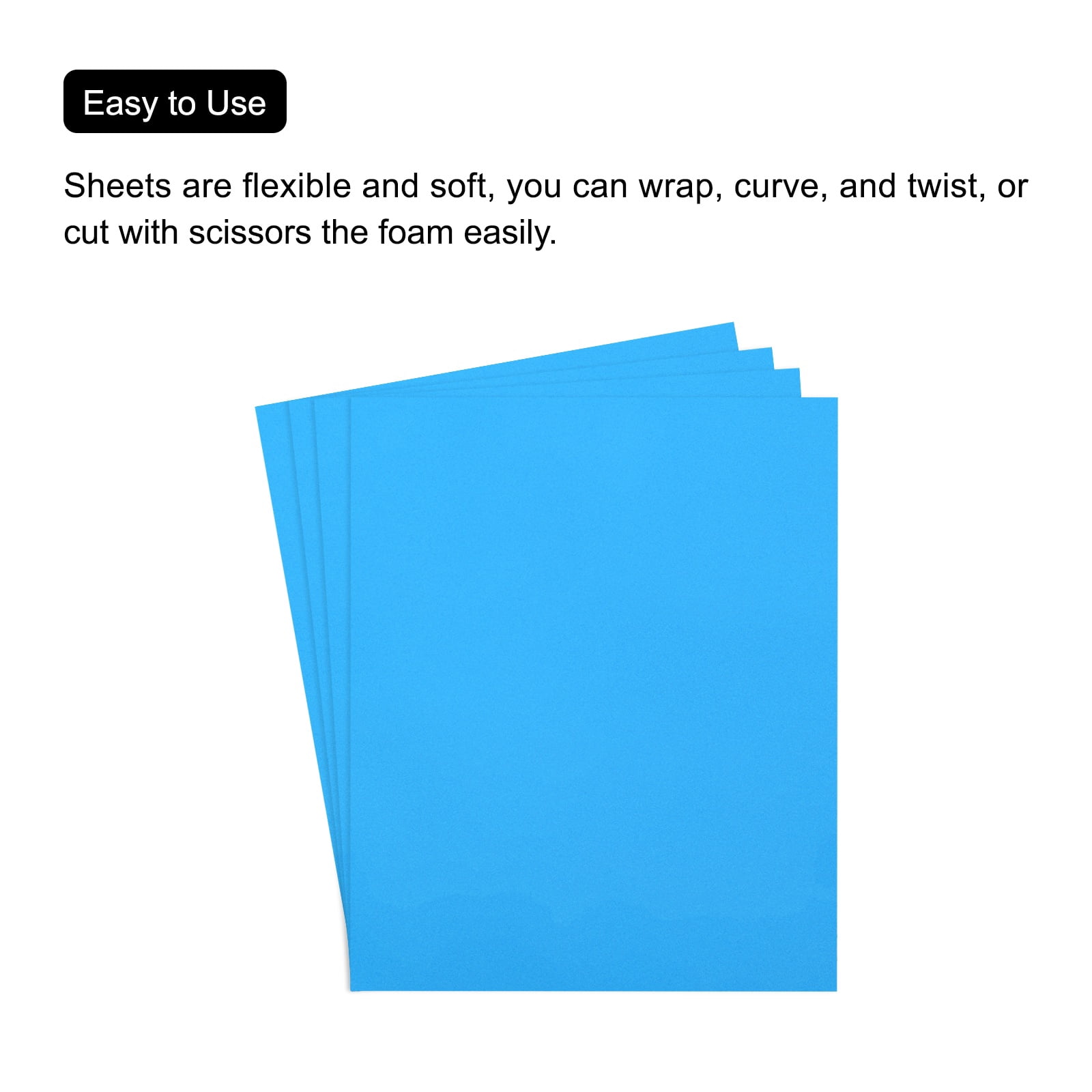 Uxcell EVA Foam Sheets Lake Blue 19.7 Inch x 19.7 Inch 2mm Thick Crafts Foam Sheets for Costumes, Arts and Crafts Projects Pack of 5