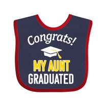 Inktastic Congrats My Aunt Graduated with Cap Boys or Girls Baby Bib
