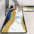 thumbnail image 2 of Kitchen Rugs Sets Of 2,Blue and Gold Marble Glitter Waves Pattern Anti Fatigue Kitchen Mat Rugs Non Slip Washable,Decorative Kitchen Floor Mats for Kitchen,Sink,Laundry,17"x47"+17"x47", 2 of 5