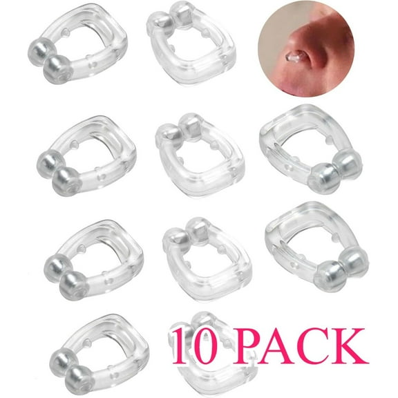 Anti Snoring Devices (10 Pack), Anngola Snoring Solution, Silicone Magnetic Anti Snoring Nose Clip, Effective Hale Breathing Aid, Stop Snoring to Restful Sleep