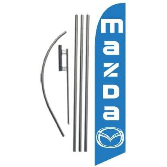 Auto Dealership Advertising Feather Banner Swooper Flag Sign with Flag Pole Kit and Ground Stake, Compatible with Mazda Carlot Signs