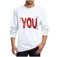 thumbnail image 2 of BEFOKA Mens Long Sleeve Tee Shirts Crew Neck Sweatshirt For Mens Letters Printed Valentine'S Day Graphic Sweatshirts Casual Tops Work Blouses Graphic Tshirts Tee Tops Business Shirts, 2 of 5