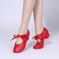 thumbnail image 2 of Zapatos de baile latino para mujer, zapatillas de baile de salón con tacón cuadrado, suela suave, talla 34-42, 2 of 5
