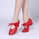 thumbnail image 2 of Zapatos de baile latino para mujer, zapatillas de baile de salón con tacón cuadrado, suela suave, talla 34-42, 2 of 5