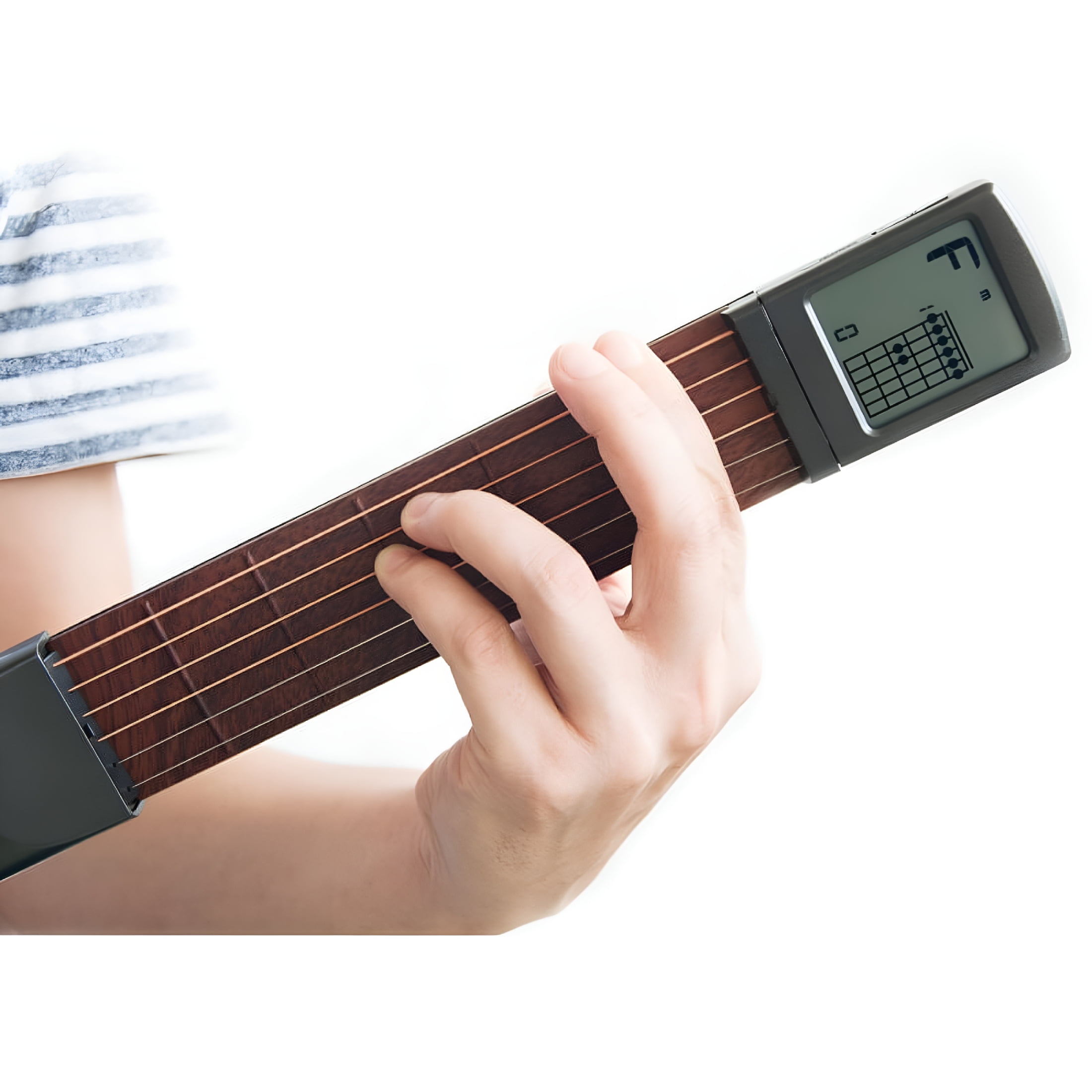 BESTSKY Portable Guitar Practice Tool, Pocket Guitar Chord Exerciser Solo Six Guitar With Screen Display Exerciser