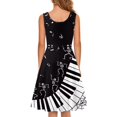thumbnail image 3 of FKELYI Skull Music Notes Sleeveless Dress Size L Leisure Tank Dresses for Women Casual Summer Comfortable Vacation Swing Party Dress, 3 of 4