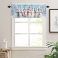 thumbnail image 7 of Winter Christmas Kitchen Curtains and Valances Set, Colored Snowman Snowflake Sky Blue Rod Pocket Window Valance 18 Inch Window Curtain Panels for Living Room Bedroom Laundry, 27.5x36in, 3 Pieces, 7 of 7