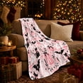 thumbnail image 3 of Whimsical Pink Pumpkin Black Cat autumn celebration, Playful Pet Portrait Pattern, Warm Flannel Blanket for Living Room and Bedroom, Cat Lovers autumn celebration Gift, Pet Lover Home Decor, 3 of 9