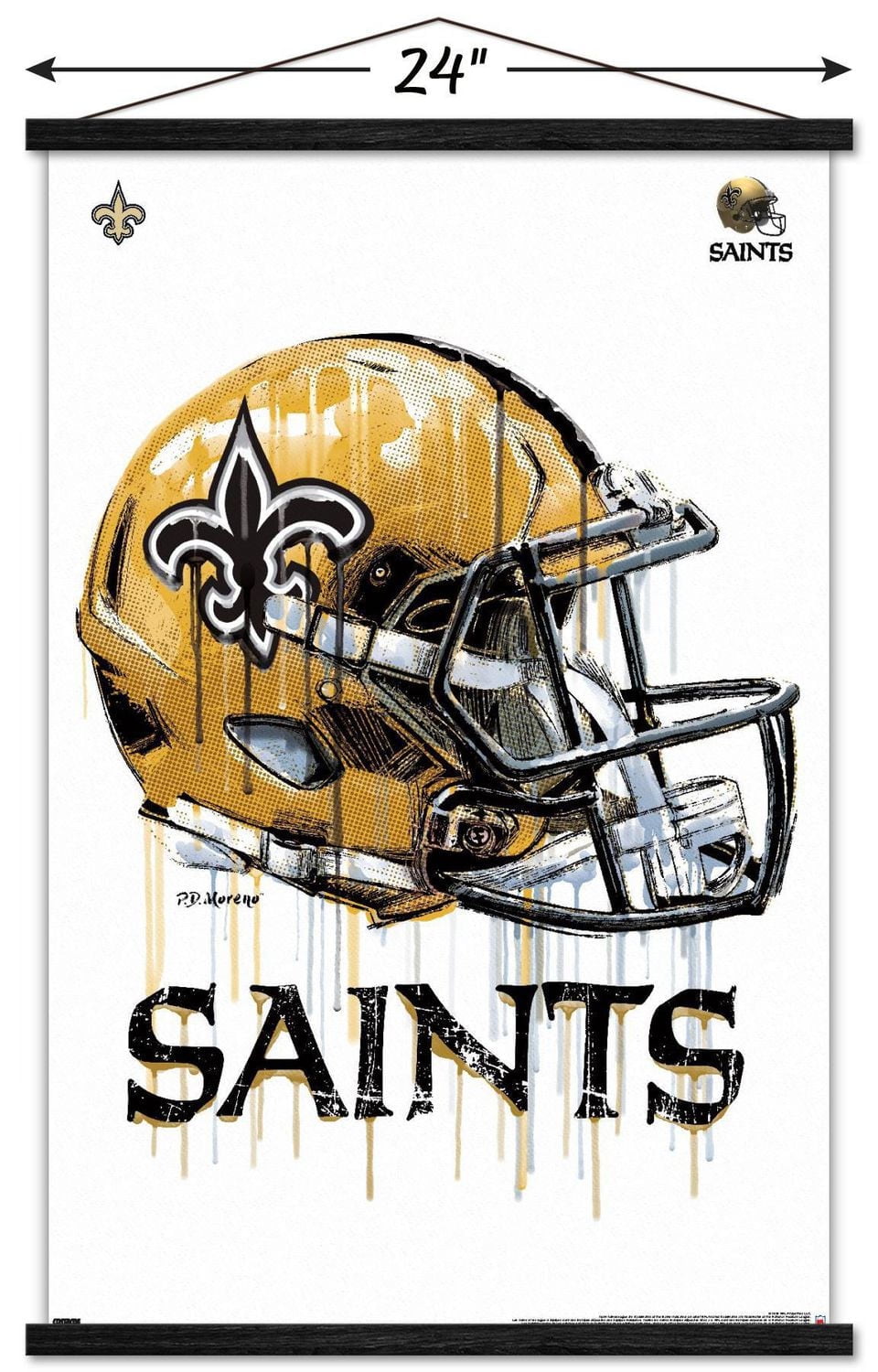 NFL New Orleans Saints - Drip Helmet 20 Wall Poster, 22.375" x 34"