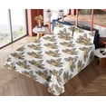 thumbnail image 4 of Ambesonne Forest Fitted & Flat Sheet with Shams 4 Pcs Set, Tropical Leaf Sketchy Print, Calking, Cream Camel and Black, 4 of 5