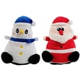 thumbnail image 5 of Muñeco de peluche reversible, muñeco de nieve navideño inverso de Papá Noel, juguete de peluche de doble cara suave y cómodo, 5 of 5