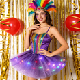 thumbnail image 6 of WTXUE Tutu Skirts for Women Sparkly Layered Tulle Tutus for Women's Party Costume Layered Sparkly Skirts for Carnival Festival Costume Party Mardi Gras Women Tutu Skirt Purple One Size, 6 of 8