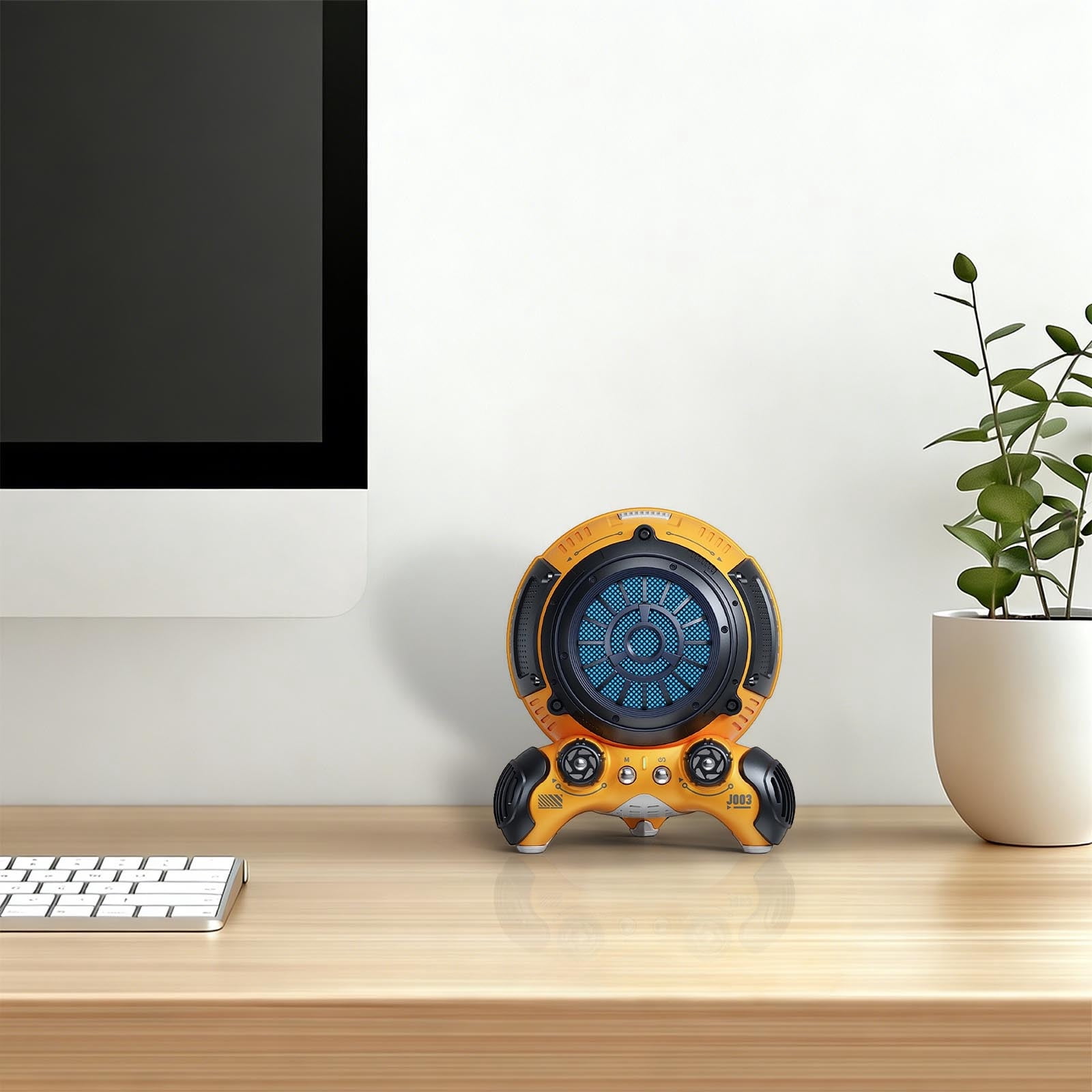 Mech Bluetooth Speaker, Gaming Speaker with Enhanced LED Lights Portable Wireless Audio for PC Desktop Gaming Room