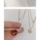thumbnail image 5 of Collar con colgante de mariposa oso de fresa doble capa para niñas joyería para ella, 5 of 5