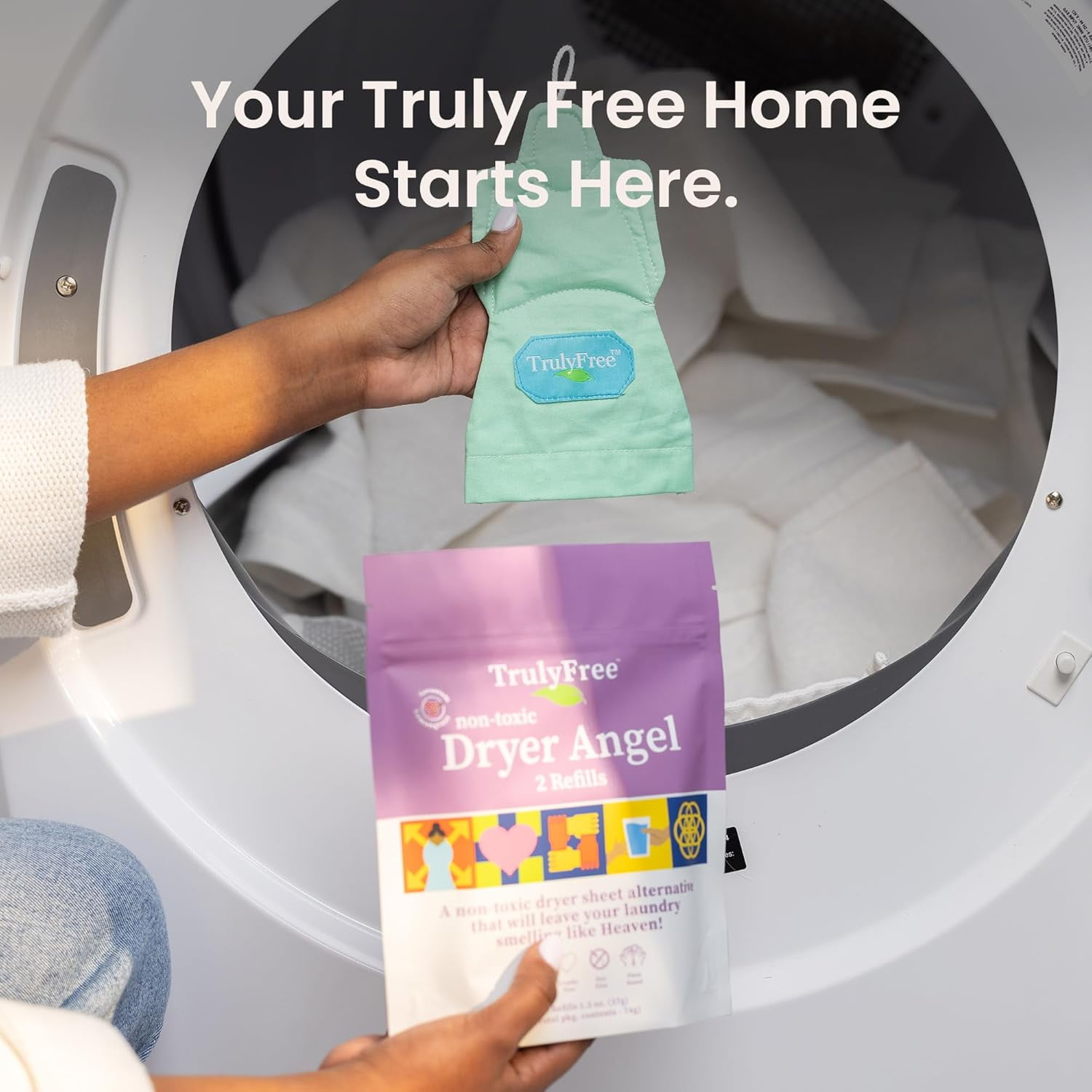 Truly Free Dryer Angel Natural Dryer Sheets Alternative Pack of 2
