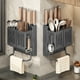 thumbnail image 5 of Organizador de utensilios de cocina montado en la pared con bandeja de desagüe - Escurridor para cubiertos y cuchillos para cucharas, tenedores, esponjas, 5 of 6