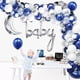 thumbnail image 2 of Kit de guirnalda de arco de globo de plata azul marino, 123 paquetes de globos de confeti de plata azul marino y blanco con accesorios de globo para fiesta de graduación, fiesta de cumpleaños, sumini JAMW Sencillez, 2 of 5
