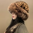 thumbnail image 2 of Vintage Warm Women Mongolian Hat Leopard Print Fluffy Fur Fisherman Hats Ladies Winter Plush Warmer Basin Cap, 2 of 9