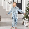 thumbnail image 6 of Soft Big Kids Onesie Pajamas Cozy Loose-Fit Jumpsuits for kids with Pockets for Christmas Lounge & Play White Floral Pattern, 6 of 8