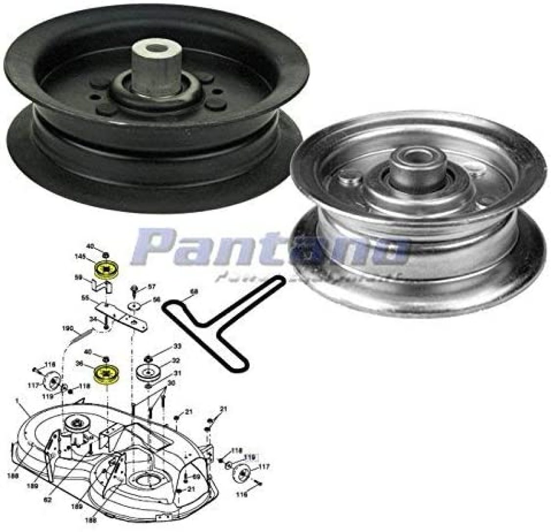 Mower Deck Idler Pulley Set Replaces 196106 532196106 177968 197379