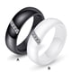 thumbnail image 4 of Sonducket Anillo de circón de cristal Superficie lisa Blanco Negro Anillos de bucle de cerámica Mujeres Pareja Amante Boda Compromiso Joyería Type3 NO3, 4 of 6