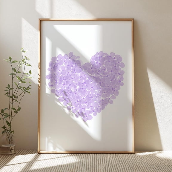 Light Purple Nursery Wall Art, Floral Decor For, Whimsical De, Light Purple Botanical Art Poster, Wall Art for Decor, Present, Poster Only