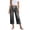 Gray, variant on Capri Jeans for Women Straight Loose Leg Cropped Drawstring Waist Bell Bottom Dressy Cropped Denim Pants