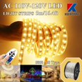 thumbnail image 2 of ADEN-5050-60 Type AC 110-120V LED Strip Lights, Flexible/Waterproof/Dimmable/Multi-Modes LED Rope Light + 23 Keys Remote for Home/Garden/Building Decoration (16.4ft/5m, Warm White 3500K), 2 of 4