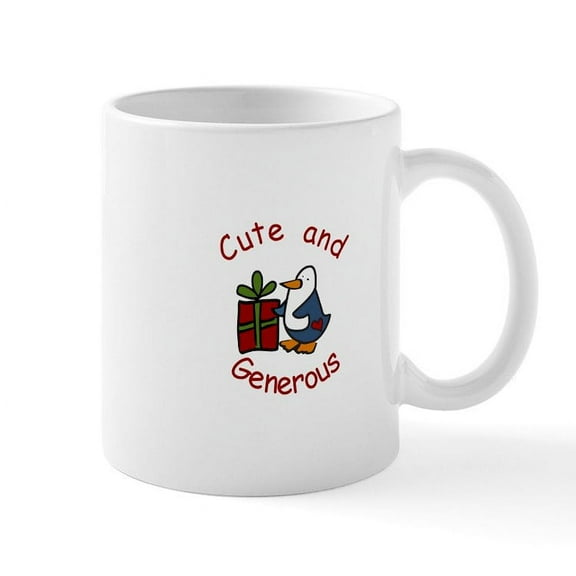CafePress - Cute Penguin Mugs - 11 oz Ceramic Mug - Novelty Coffee Tea Cup