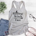 thumbnail image 2 of Resting Witch Face Tank Top, Ladies Racerback Tank Top, Halloween Tank, Witch Tank, Silver Gray, Small, 2 of 3