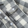 thumbnail image 6 of Otqutp Children Warm Winter Coat Boys Girls Spring Fall New Long Sleeve Plaid Shirt Jacket Toddler Autumn Winter Coat Kids Lightweight Coat(Grey,3-6 Months), 6 of 9