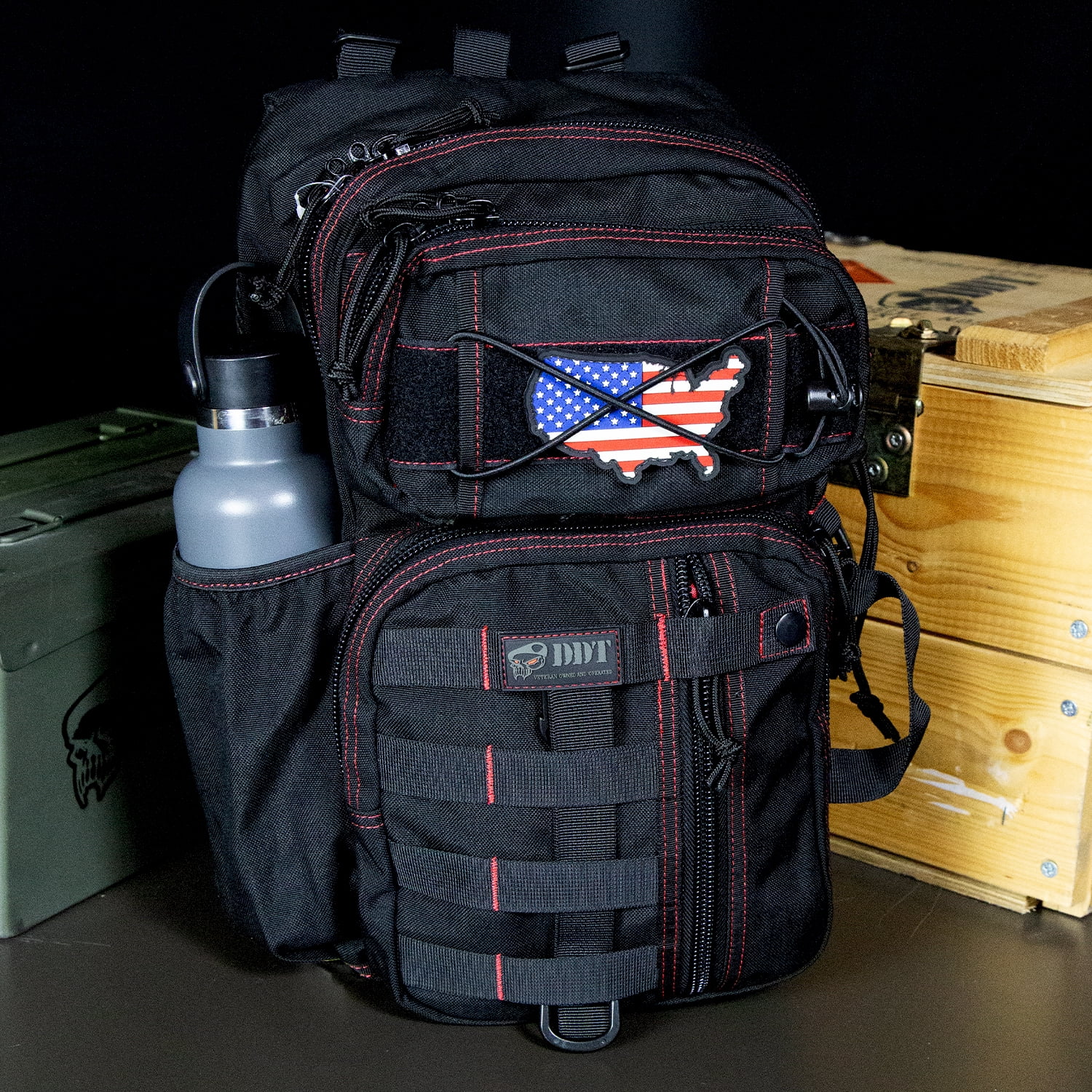 Death Dealer Tactical Assassin Sling EDC Bag w/DDT Logo Patch, Color Bloodline