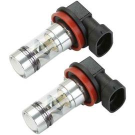 Bombillas LED H8, 100 W, 12000 lm, 6000 K, blanco, 300 % de brillo, H8 LED para coche, antierror, Canbus, tamaño mini 1:1, sin polaridad, para repuesto de faros halógenos de coche y motocicleta, 2