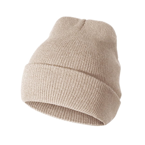 Gorro Scotamalone de punto con puños unisex, color beige