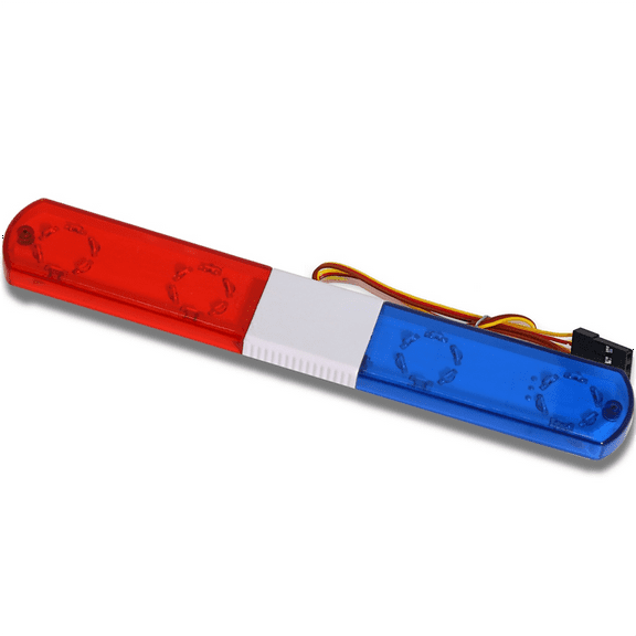 Flash Alarm Lamp LED Police Car Bright Light for 1/10 RC D12 , Traxs Axial Car Upgrade Parts, 145mm,Red & Blue