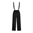 thumbnail image 6 of Dazajoo Sleeveless Jumpsuits for Womens Suspender Wide Leg Overalls Solid Casual Loose Spaghetti Straps Long Romper with Pockets Black S, 6 of 7