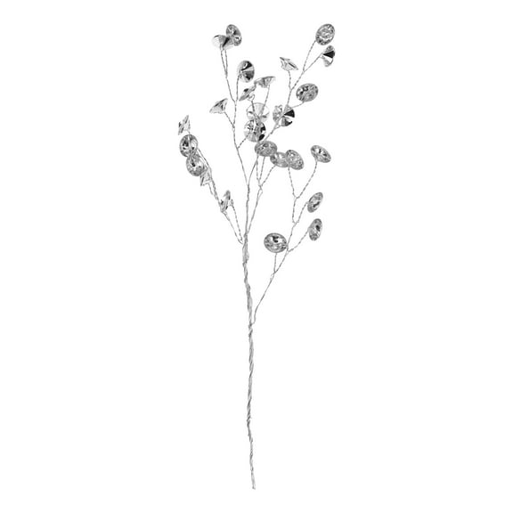 HOMEFORD ESC05 Gemstone Buttons Mini Floral Pick, 8-inch, Silver