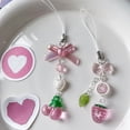 thumbnail image 6 of Cute Strawberry Pendant Keychain Delicate Bowknot Bead Keyring Backpack Charm Ornament Sweet Keyholder, 6 of 9