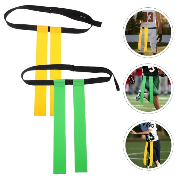 BRIGHTFUFU 2 Sets of Football Flag Cloth Green Simplified American Football Kit for Players