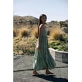 thumbnail image 5 of Cali1850 Women's XS~XL Lined Tiered Sleeveless Linen Flare Maxi Dress with Adjustable Spaghetti Strap, 5 of 6