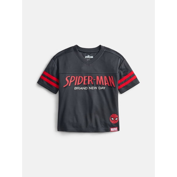 Wonder Nation Boys' Spider-Man Graphic Jersey with Short Sleeves, Sizes 4-18