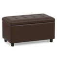 thumbnail image 2 of Cosmopolitan 34 in. W Rectangle Storage Ottoman in Chocolate Brown Faux Leather, 2 of 13