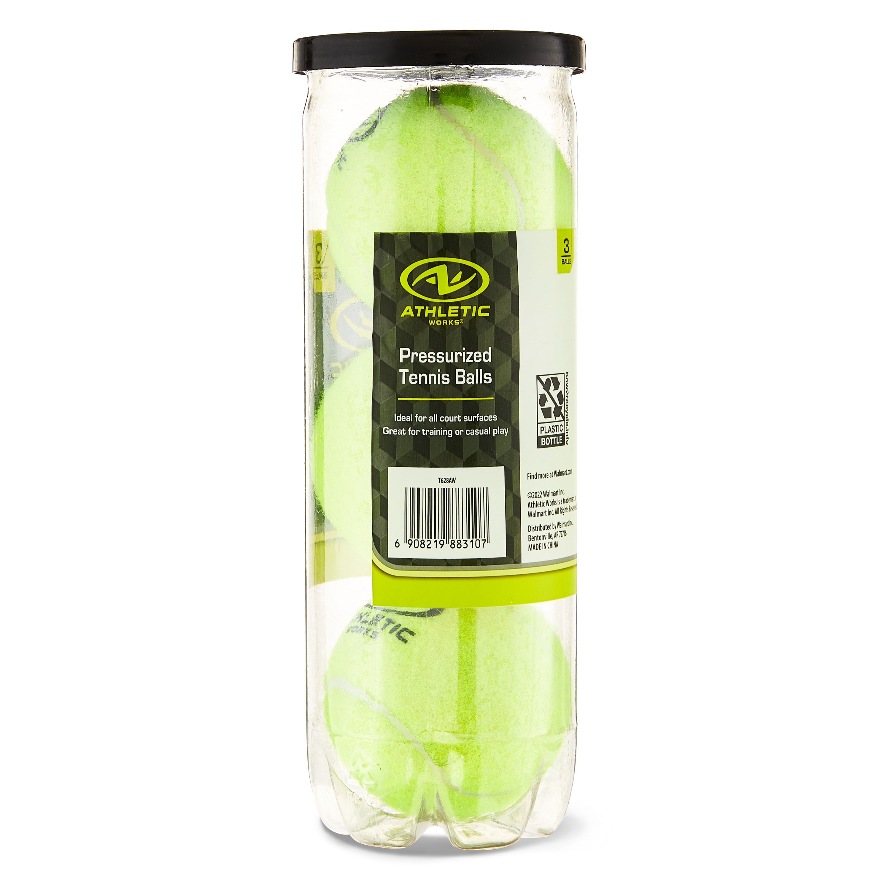 (12 pack) Athletic Works Pressurized Tennis Balls, 3-pack, All Court Use