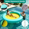 thumbnail image 3 of Pirecart Round Floating Inflatable Water Hammock, Pool Floatsfor Adults, Swimming Platform with Pump & Storage Bag, Large Size for 2-3, Green, 3 of 9