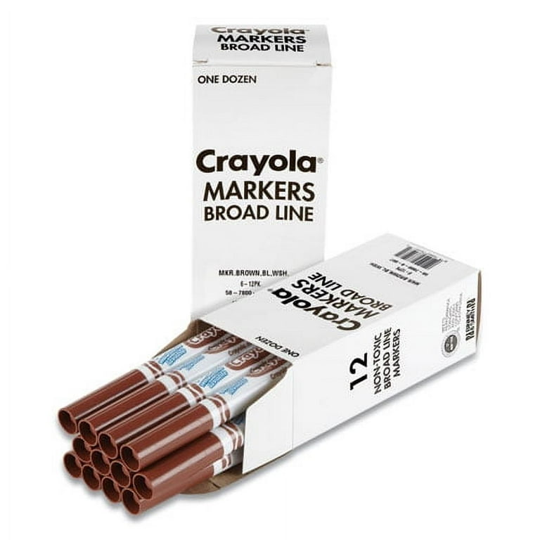 Broad Line Washable Markers, Broad Bullet Tip, Brown, 12/Box Broad Line Washable Markers, Broad Bullet Tip, Brown, 12/Box