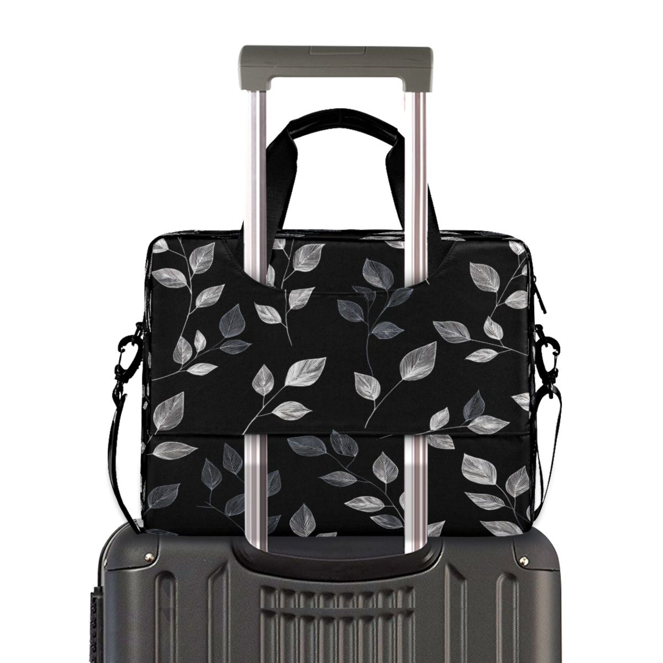 Laptop Bag Laptop Briefcase 15.7 x 3 x 11.8 Inches Laptop Bag Briefcases Laptop Storage Travel Laptop Bag Work Laptop Bag Black Leaves