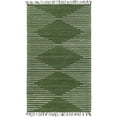 thumbnail image 1 of Unique Loom Tapis Rayé Géométrique en Coton Chindi 5' x 8' Vert Rectangle/ivoire, 1 of 1