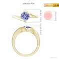 thumbnail image 5 of ANGARA Natural Bar-Set Solitaire Round 1.45 ct Tanzanite Bypass Ring in 14K Yellow Gold for Women (Size-7mm) | December Birthstone, Anniversary, Jewelry Gift for Women | Natural Tanzanite Ring, 5 of 9